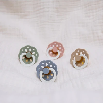 Afbeelding van BiBS Boheme Pacifier Glow in the Dark Stage 1 Fopspeen 2 stuks Sage / Cloud