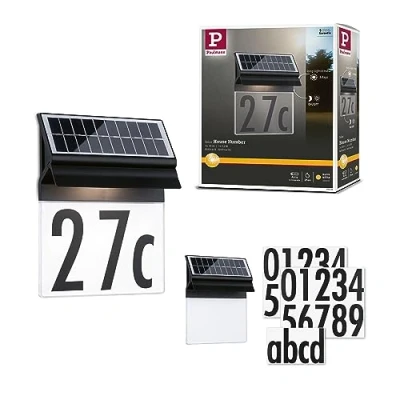 Afbeelding van Paulmann 94694 Solar Housenumber Huisnummerlamp op zonne energie Energielabel: A (A G) Warmwit Zwart