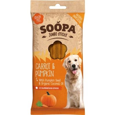 Afbeelding van Soopa Dental sticks jumbo wortel &amp; pompoen vegan vegetarisch kauwstaven