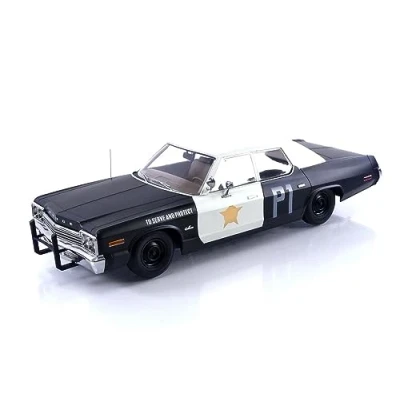 Afbeelding van De 1:18 Diecast Modelauto van Dodge Monaco Bluesmobile uit 1974. fabrikant het schaalmodel is KK Models. Dit model alleen online verkrijgbaar.