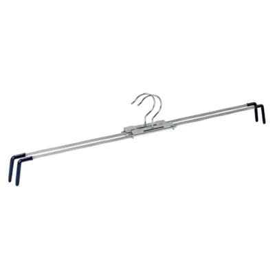 Afbeelding van WENKO Broekhangers Spiral 50 set van 2 kleerhangers met antislip coating, tot maat 48, verchroomd metaal, 29 x 11,5 1,3 cm, glanzend zilver