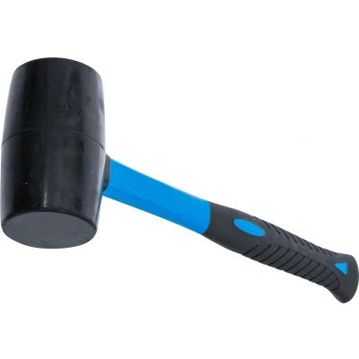 Afbeelding van BGS Rubberhamer glasfibersteel zwarte kop Ø 70 mm 750 gram