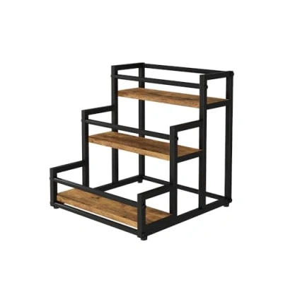 Afbeelding van Vicco Traprek Fyrk, Eiken rustiek/Zwart, 33 x 34 cm met 3 open vakken
