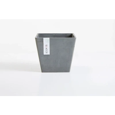 Afbeelding van Ecopots Rotterdam vierkant 20 cm grijs planten/bloembak pot