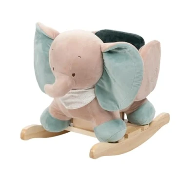 Afbeelding van Nattou Olifant Axel Schommelpaard Hobbelpaard 63x33x45 cm Groen/Beige