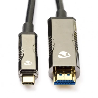 Afbeelding van USB C naar HDMI kabel Nedis 15 meter (4K@60Hz, Metaal, Verguld)