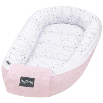 Afbeelding van Bellochi Babynestje Cocon voor Babybed Pasgeborenen OEKO TEX Gecertificeerd 100% Katoen 90x60x12cm Zacht En Veilig Babynest met Beschermende Randen Aurora