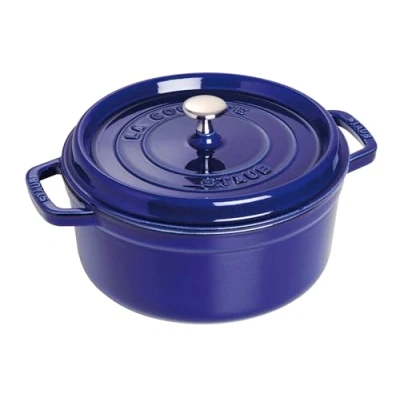 Afbeelding van Staub Gietijzeren braadpan / cocotte, rond 22 cm, 2.6 L, donkerblauw