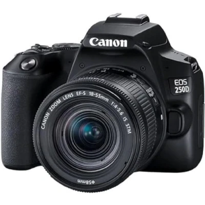 Image de Reflex Canon EOS 250D Noir + Objectif EF S 18 55 mm f/4 5.6 IS STM
