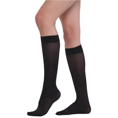 Afbeelding van BeOnTop Gegradueerde compressiesokken voor dames, 140 denier, compressiekousen met graduele 22 23 mmHg, Comfort Support Line,, Light Nude