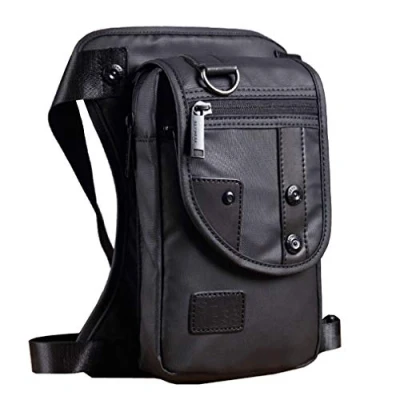 Afbeelding van Oxford Been Zak wandelen heuptas drop bag voor mannen dames motorfiets fietsen multifunctioneel tactisch dij heuptasje reizen vissen buiten zwart