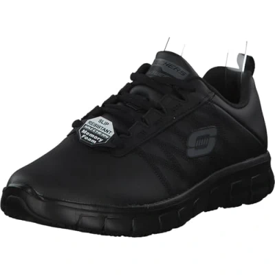 Afbeelding van Skechers Sure Track Erath veterschoenen voor dames, Zwart leder
