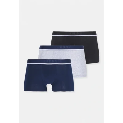 Afbeelding van Schiesser 95/5 Organic Heren Shorts 3 pack Zwart Donkerblauw Grijs Melange