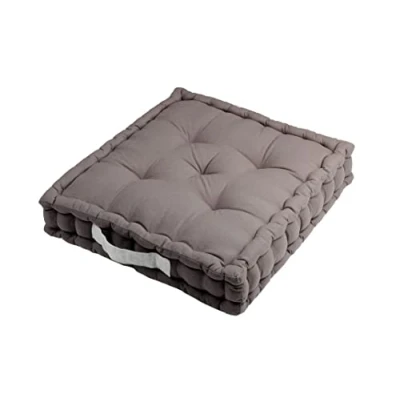 Afbeelding van Lovely Casa Vloerkussen, Duo, Grijs en Parel, effen, afmetingen 45 x 10 cm, dikke ideale bekleding, dik gewatteerd, comfortabel elegant, 1 stuk (1 stuk)