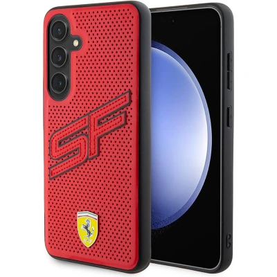 Afbeelding van Ferrari Backcase hoesje geschikt voor Samsung Galaxy S24+ Effen Rood Kunstleer