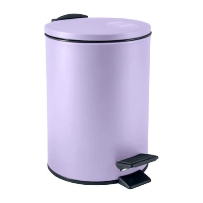 Afbeelding van Spirella Pedaalemmer Cannes lila paars 3 liter metaal L17 x H25 cm soft close toilet/badkamer
