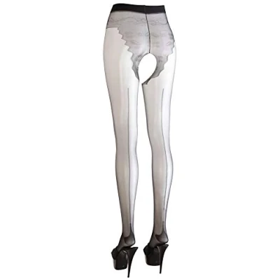 Afbeelding van Cottelli Collection Panty met Open Kruis en Slip Motief Maat S Zwart