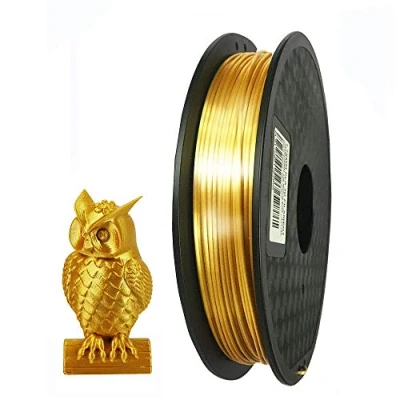 Afbeelding van PLA filament voor 3D printers, goud, zijde, 1,75 mm, 500 g, filament, zijdeachtig, glanzend, printermateriaal, FDM printer, metallic, goudkleurig