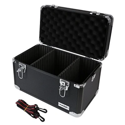 Afbeelding van HMF 14801 02 aluminium transportkoffer, opbergkoffer, camerakoffer, individuele vakindeling, 40 x 27,5 23,5 cm