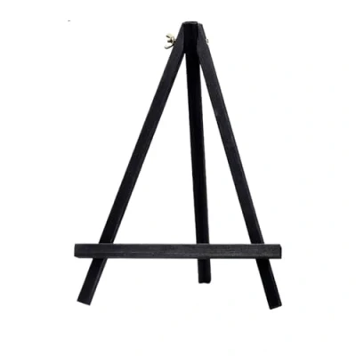Afbeelding van Chevalet d&#039;art en bois pour peinture 20 cm, 24 30 40 50 cm de hauteur Pliable Support triangulaire Fournitures dessin et croquis (20 x noir)