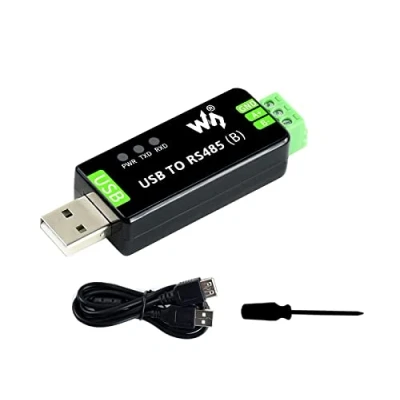 Afbeelding van Waveshare Industriële USB naar RS485 converter met originele CH343G en SP485EEN 300 bps 3 Mbps, geïntegreerde baudsnelheid, bliksembeveiliging, resetbare zekering, ESD beschermingscircuit