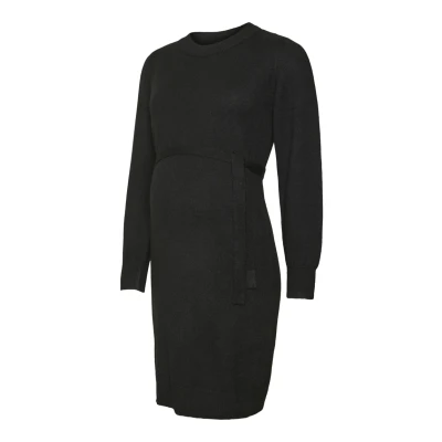 Afbeelding van Mamalicious Mlnewanne Dress Gebreide jurk, Dames, Maat: 36, Black