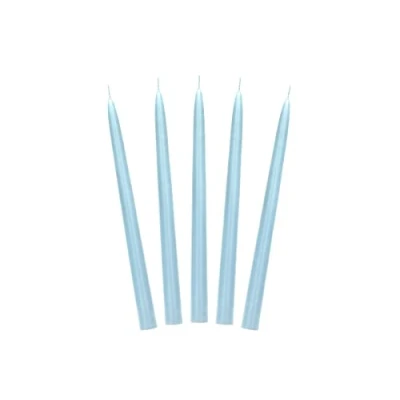 Afbeelding van Partydeco Diner Kaarsen Lichtblauw (10 stuks) 24 cm