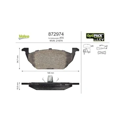 Afbeelding van VALEO 872974 Remblokkenset Vooras Incl. slijtage waarschuwingscontact Zonder slotschroefset, Voor zware omstandigheden VOLKSWAGEN: LT 28 35 II Minibus