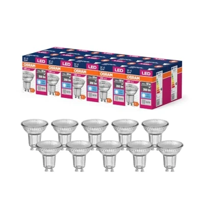 Afbeelding van OSRAM Led sterrenwaarde par16 ledlamp voor GU10 basis, reflectorlamp, GL, 350 lumen, koud wit (4000 K), vervanging conventionele 50 W lampen, niet dimbaar, 10 stuks