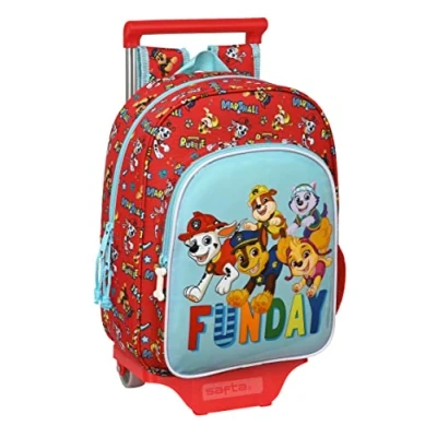 Afbeelding van Schoolrugzak met Wielen The Paw Patrol Funday Rood Licht Blauw (26 x 34 11 cm)