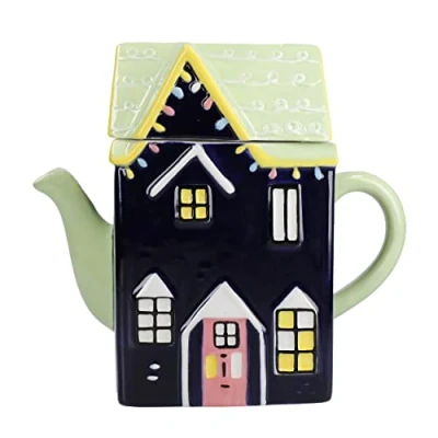 Afbeelding van KitchenCraft De Notenkraker Collectie Theepot Huis met Druppelvrije Schenktuit