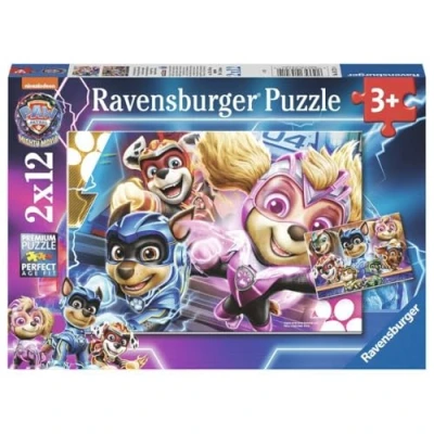 Afbeelding van Ravensburger puzzel Paw Patrol: The Mighty Movie Legpuzzel 2x12 stukjes