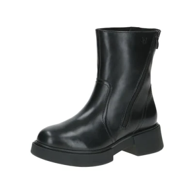 Afbeelding van CAPRICE Winterlaarzen voor dames met hak van leer ritssluiting, zwart (Black Nappa), 39 EU