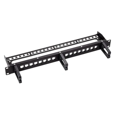 Afbeelding van ROLINE 19&quot; keystone patchpaneel, 16P, afgeschermd, zwart