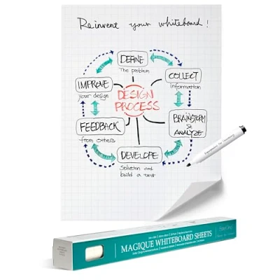 Afbeelding van Easycling Magique Whiteboard bewerkbaar alle harde oppervlakken 25 vellen 60 cm x 80 (geroosterd whiteboard)