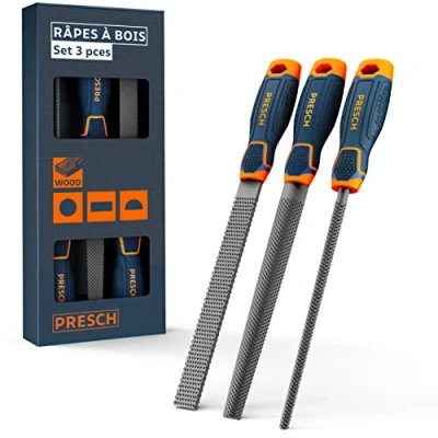 Afbeelding van Presch 3 delige houtraspset hoogwaardige raspset H2 bestaande uit een rasp met platte punt, halfronde en ronde houtrasp