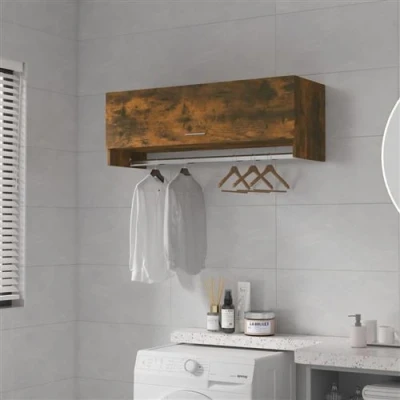 Afbeelding van vidaXL Kledingkast 100x32,5x35 cm bewerkt hout gerookt eikenkleurig