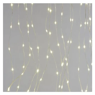 Afbeelding van EMOS Led lichtgordijn, 240 leds, kerstlichtsnoer, 1,7 m lang + 3 stroomkabel, 8 verlichtingsmodi, voor feestjes, Kerstmis, warm wit, IP44, binnen en