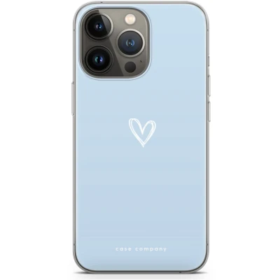 Afbeelding van Case Company® hoesje geschikt voor iPhone 13 Pro Klein Hart Blauw Soft Cover Telefoonhoesje Bescherming aan alle Kanten en Schermrand