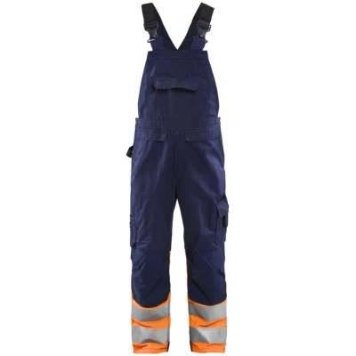 Afbeelding van Blaklader High Vis bretelbroek 2662 1800 Marineblauw/Oranje D116
