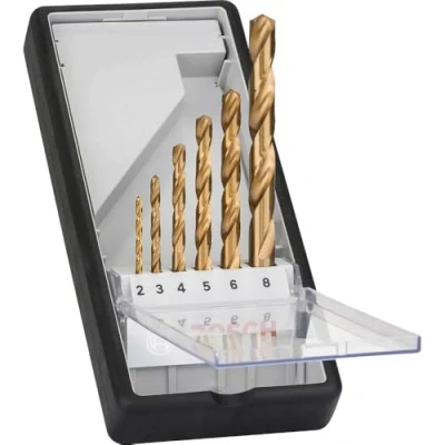 Afbeelding van Bosch Accessories 2607010530 HSS Metaal spiraalboorset 6 delig TiN DIN 338 Cilinderschacht 1 set(s)