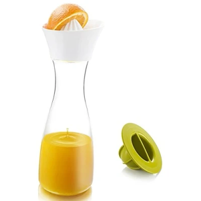 Image de Carafe avec Presse Agrume Plastique Transparent/Vert 29 cm