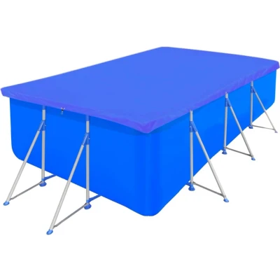 Afbeelding van VidaXL Zwembadhoezen 2 st rechthoekig 90 g/m² 394x207 cm PE