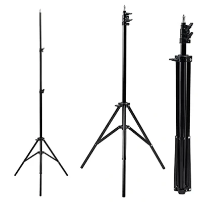 Image de Maclean MC 163 Trépied de lampe pour anneau lumineux 12&quot; Hauteur réglable 62 à 190 cm Charge maximale 3 kg pliable stable photo et vidéo