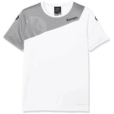 Afbeelding van Kempa Core 2.0 Shirt Kind Wit Donker Grijs Melange Maat 116