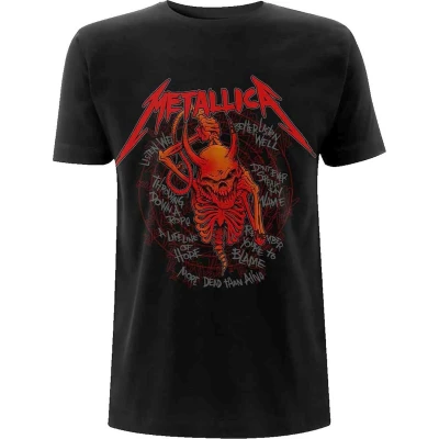 Afbeelding van Metallica Skull Screaming Red 72 Seasons Heren T shirt 2XL Zwart