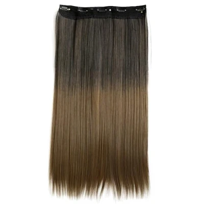 Afbeelding van PRETTYSHOP C72 Kunsthaar extensies, 60 cm, bruin mix,