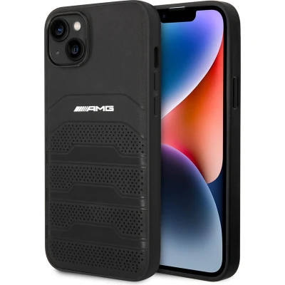 Afbeelding van iPhone 14 Backcase hoesje Mercedes Benz Effen Zwart Leer