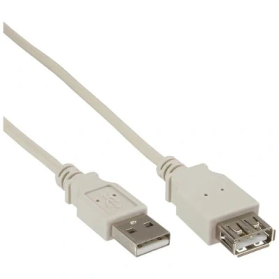 Image de InLine Rallonge de câble USB (M) pour (F) 2.0 50 cm beige/gris