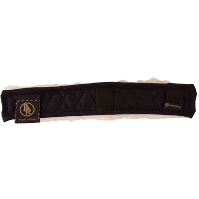 Afbeelding van BR Hoofdriembeschermer Schapenvacht 3cm Breed Zwart/Naturel 32cm